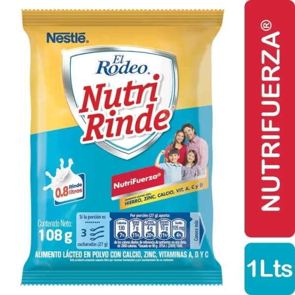 Bolsa de leche nutri rinde 108 gramos